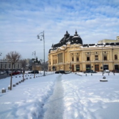 Bucharest in the snow, view to Carol I University Foundation