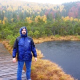 Autumn colors at Mohos Peat Bog Nature Reserve on a rainy day, Oct 2013