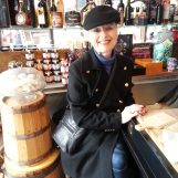 At local deli shop during Bucharest food tour, Oct 2016