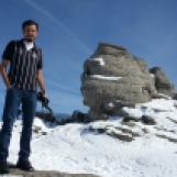 Rodrigo at the Sphinx of Bucegi, Babele Plateau, Oct 2013