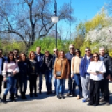 Guests from Cyprus in Cismigiu Garden during Bucharest tour, March 2019
