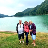 With joyful British visitors at Paltinu Lake, Doftana Valley, Aug. 2022